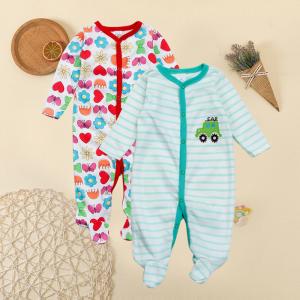 Quality Top quality soft cotton print baby onesie footed romper wholesale wholesale