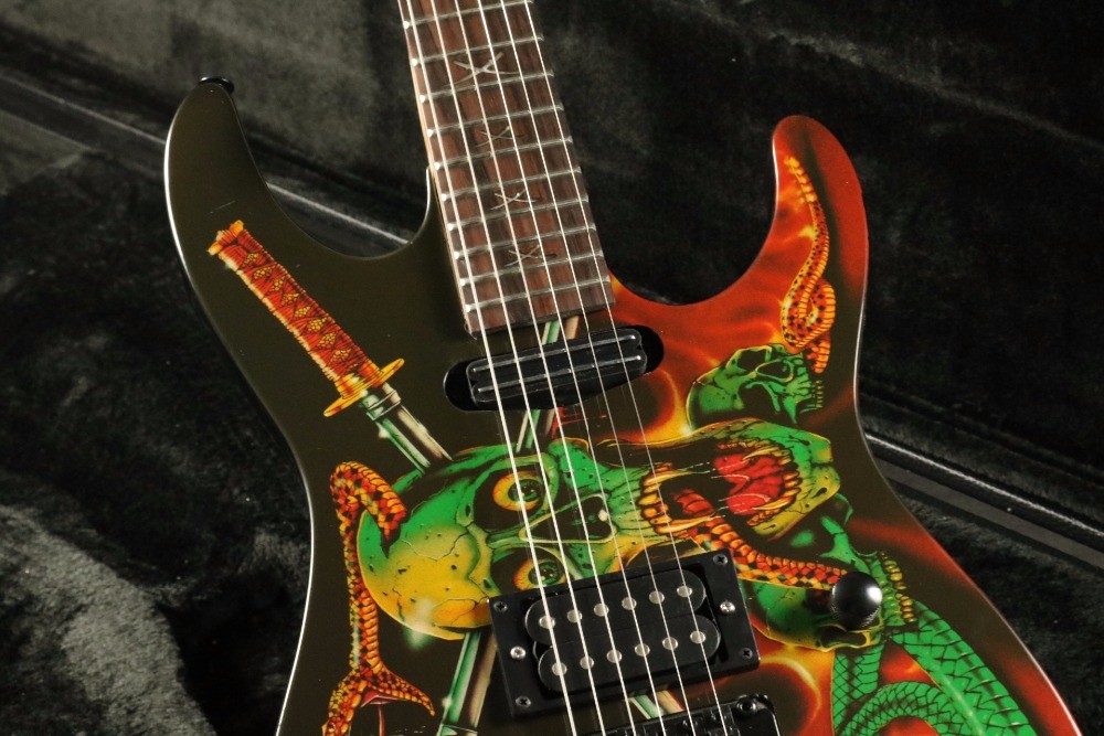 Hot popular skull inlay skull snake body top quality floydrose tremolo Electric guitar Guitarra black hardware electric