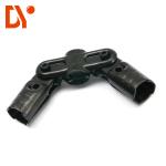 Anti Corrossion Lean Tube Connector Iron Metal Black Color Four Phase Style