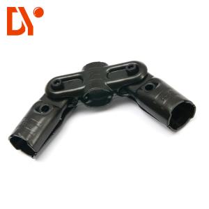 Quality Anti Corrossion Lean Tube Connector Iron Metal Black Color Four Phase Style wholesale