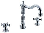 Brass Two Handle Household Kitchen Sink Water Faucet Europe Archaize 3 Hole