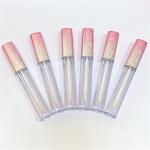 Ombre Glitter Square Plastic Lip Gloss Tube With Wand Pink 10ml