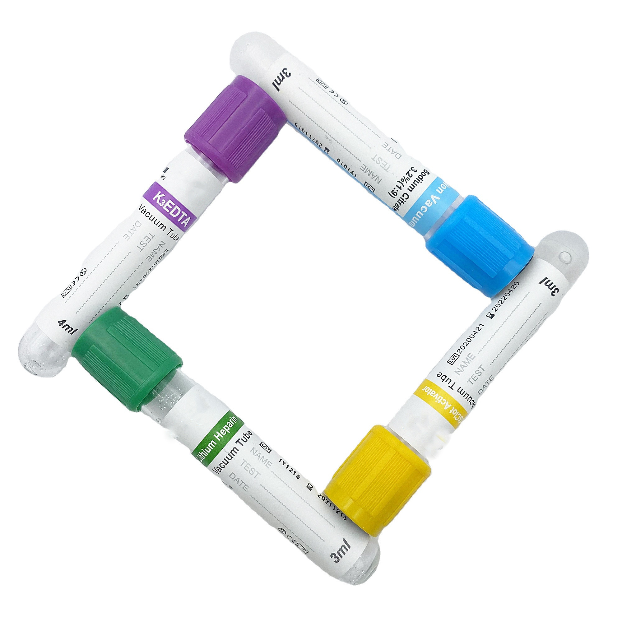 CE ISO Vacutainer with Heparin Sodium/Heparin Lithium 1ml-5ml PET Glass