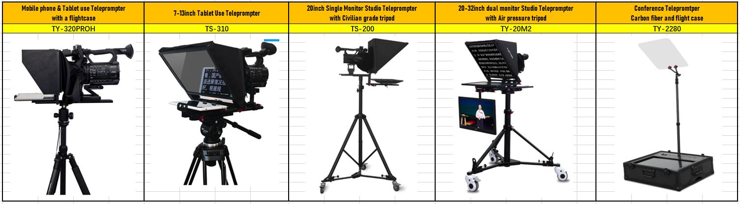 English Aluminum Portable Flight Case Teleprompter for Tablets 20 inch Monitor