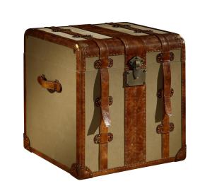 Quality Copper Nails Leather Storage Trunk Antique Style Strong Canvas House Application wholesale
