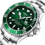 Green Dial Mens Mechanical Watches Stopwatch Luminous Date Display