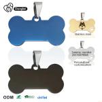 Carved Stainless Steel Dog ID Tags 2cm-6cm SS Dog Tag Black Blue