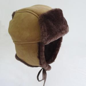 Quality High quality double face shearling sheepskin boys winter hat wholesale
