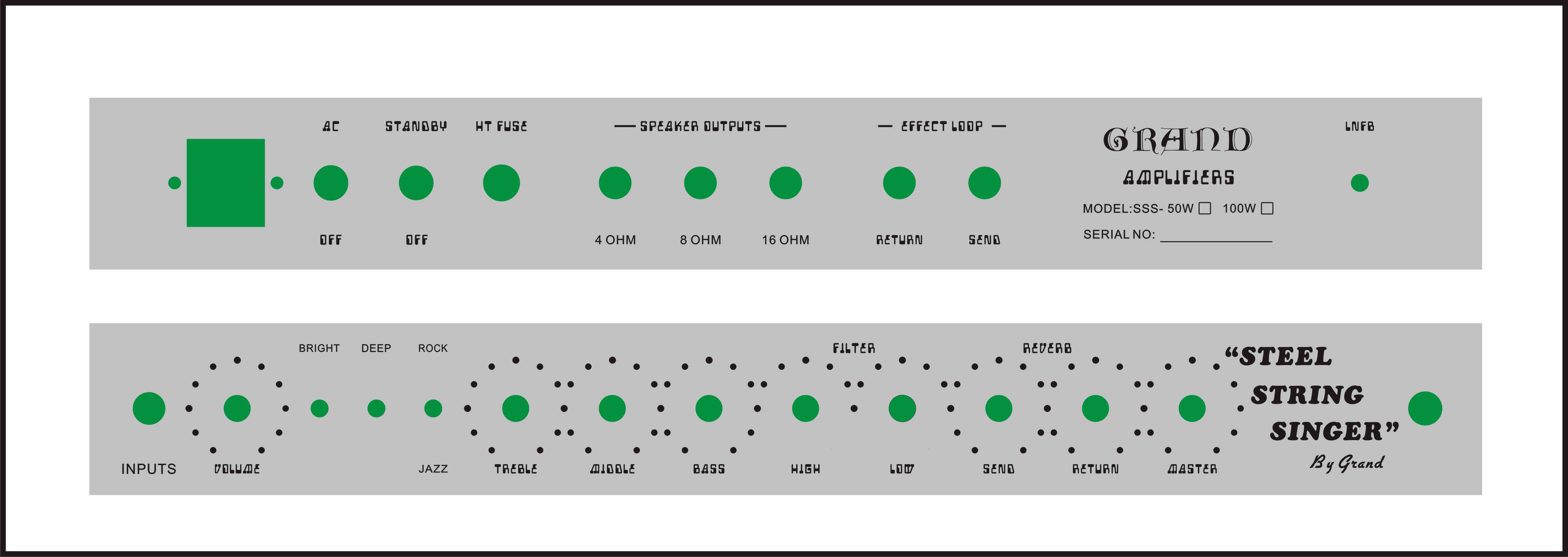 Custom 50W Dumble Clone Upgraded Version SSS Steel String Singer Valve Amplifier Series Two Rock Amps Style