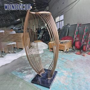 Quality large-scale abstract outdoor square geometric metal art spiral circular tube stainless steel sculpture wholesale