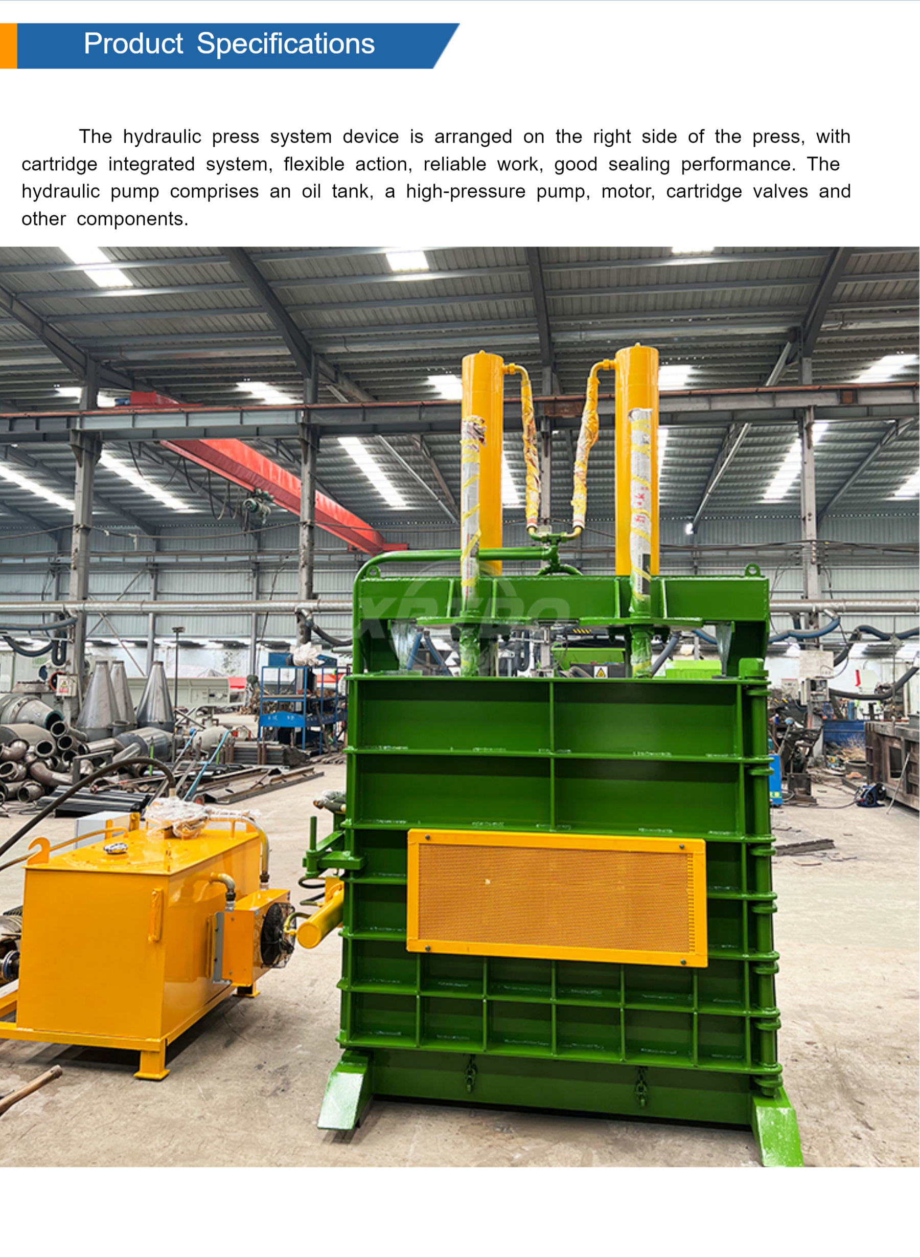 100BPH-180BPH Cardboard Recycling Baler Waste Tire Paper Baling Machine