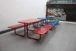 Metal Green Color Outdoor Picnic Tables Chair Set 1600mm Length