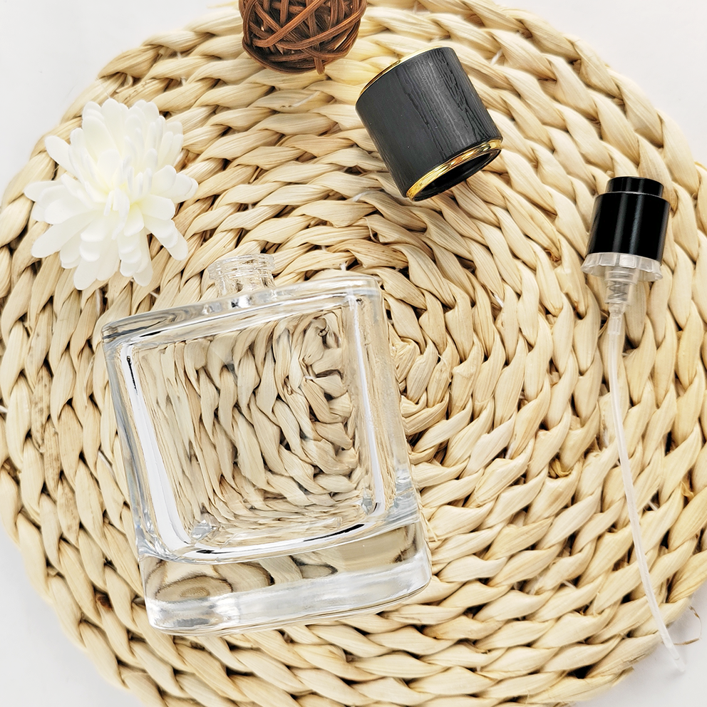 Collar Material Glass Products Empty Perfume Cylinder Glass Bottles 30ml 50ml 100ml