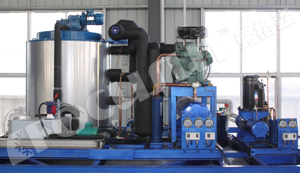 5 Ton Fresh Water Flake Ice Machine with Big Ice Size 40*40mm and PLC Core Components