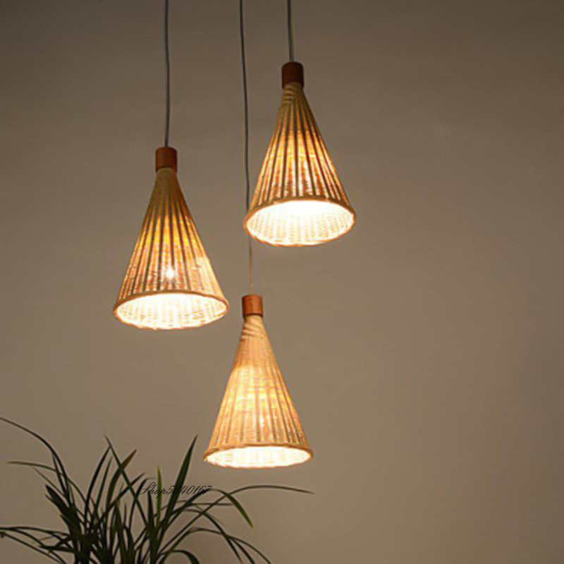 New Chinese Style Bamboo Pendant Lights Traditional Hand-made Bamboo cone lamp(WH-WP-72）