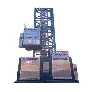 Quality Double Cabinet 2 Ton 100m Height Passenger Goods Hoist For Construction Site wholesale