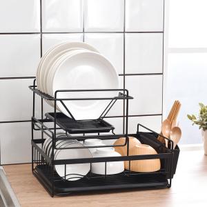 Rustproof 2 Tier Over The Sink Dish Rack , Metal 2 Tier Dish Drainer