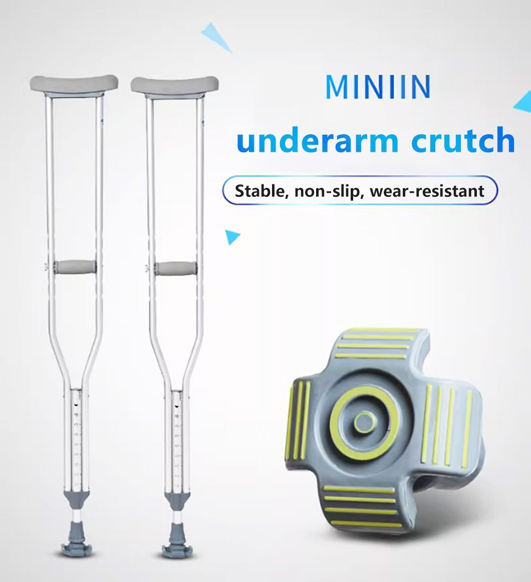 High Quality Aluminum Alloy Adjustable Axillary Crutches Under Arm Folding Crutches for Adults
