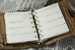 Exquisite A6 Ring Binder Organizer Easily Transportable High Grade Leather