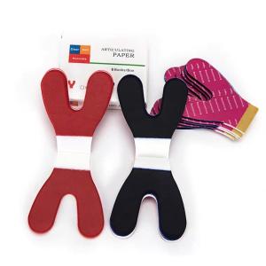 Quality Straight / U Shape Dental Articulating Paper Solid Material Blue / Red Color wholesale