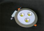 White Blue COB Led Ceiling Light , Round Silver Aluminium 18W+18W Downlight Led