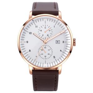 Quality 3BAR Leather Strap Chronograph Wrist Watches Waterproof 20mm wholesale