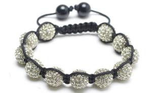 Quality Shamballa Cross Bracelet, Light Yellow Crystal Pave Alloy Beads wholesale