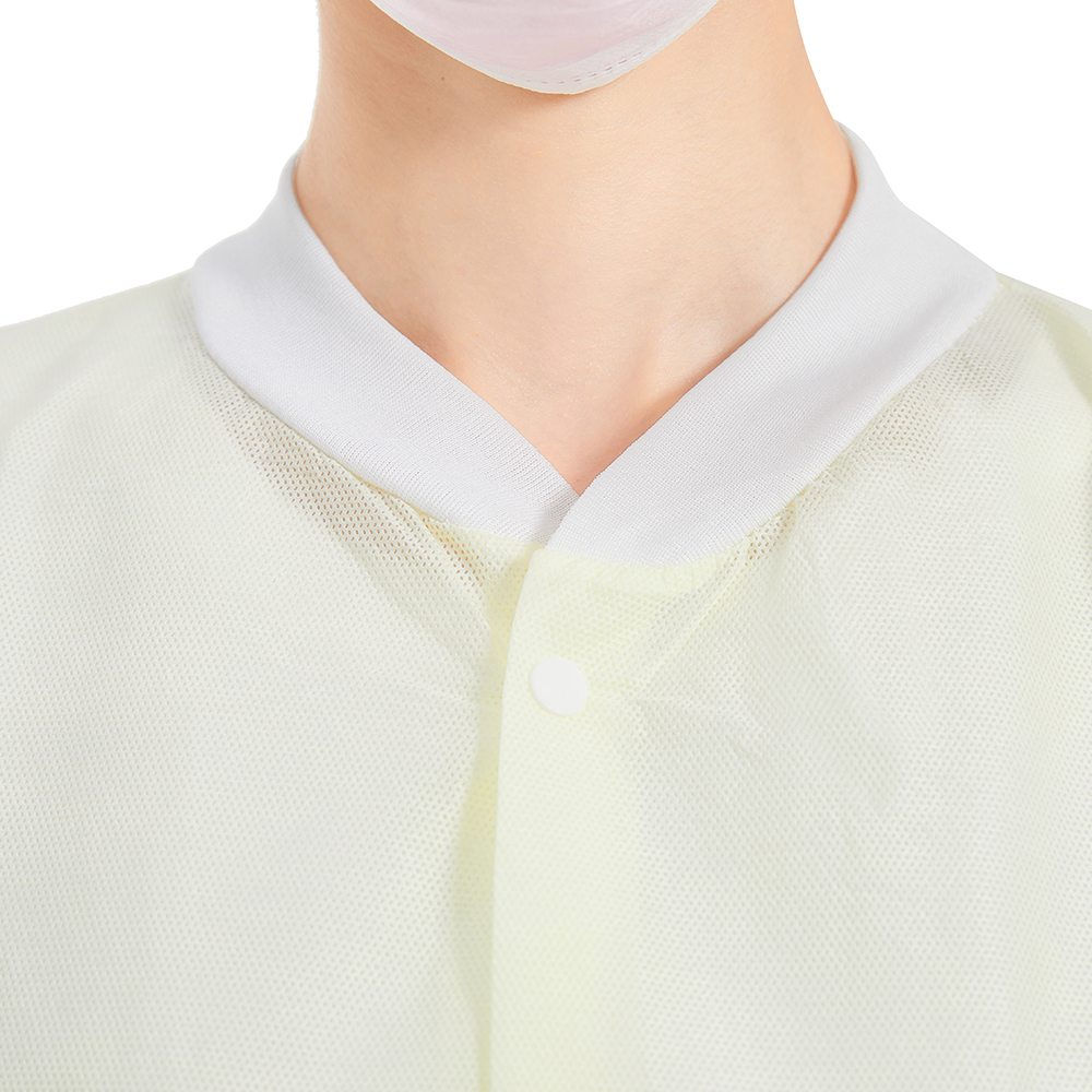 FDA Disposable Lab Coats , Long Sleeves Disposable Hospital Scrubs