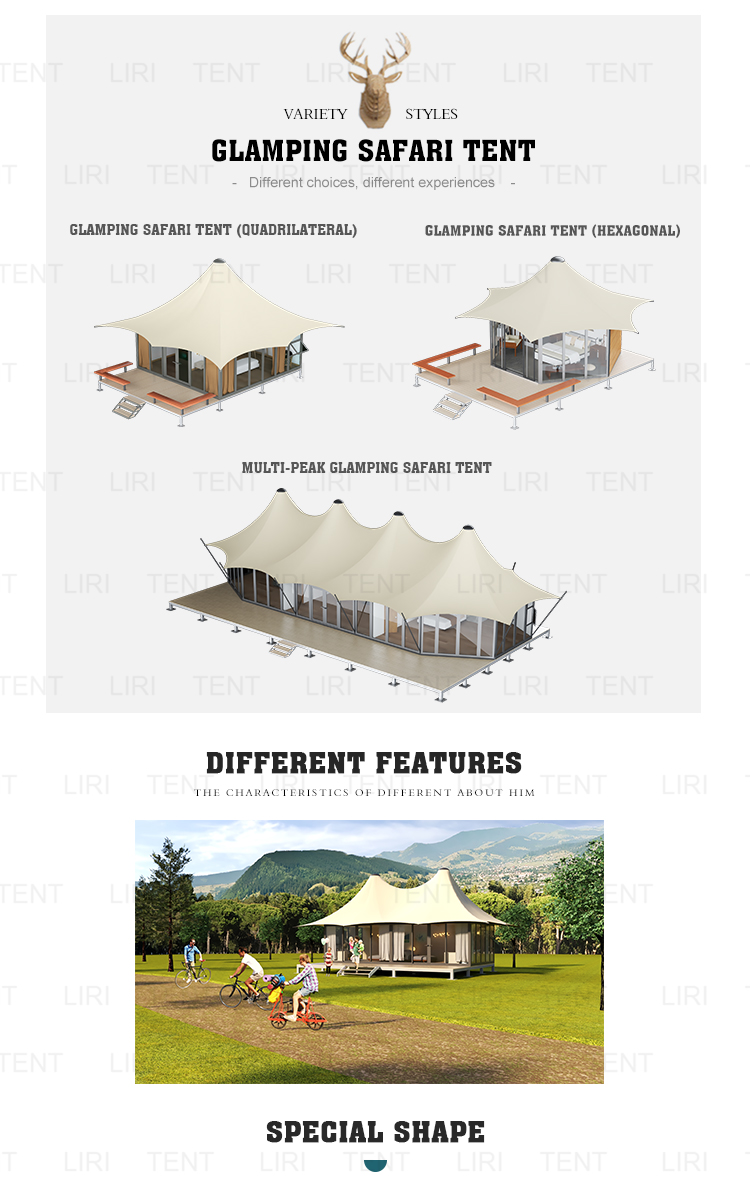 Multi Peaky Tourist Hotel Tensile Membrane Structure Tents For Events