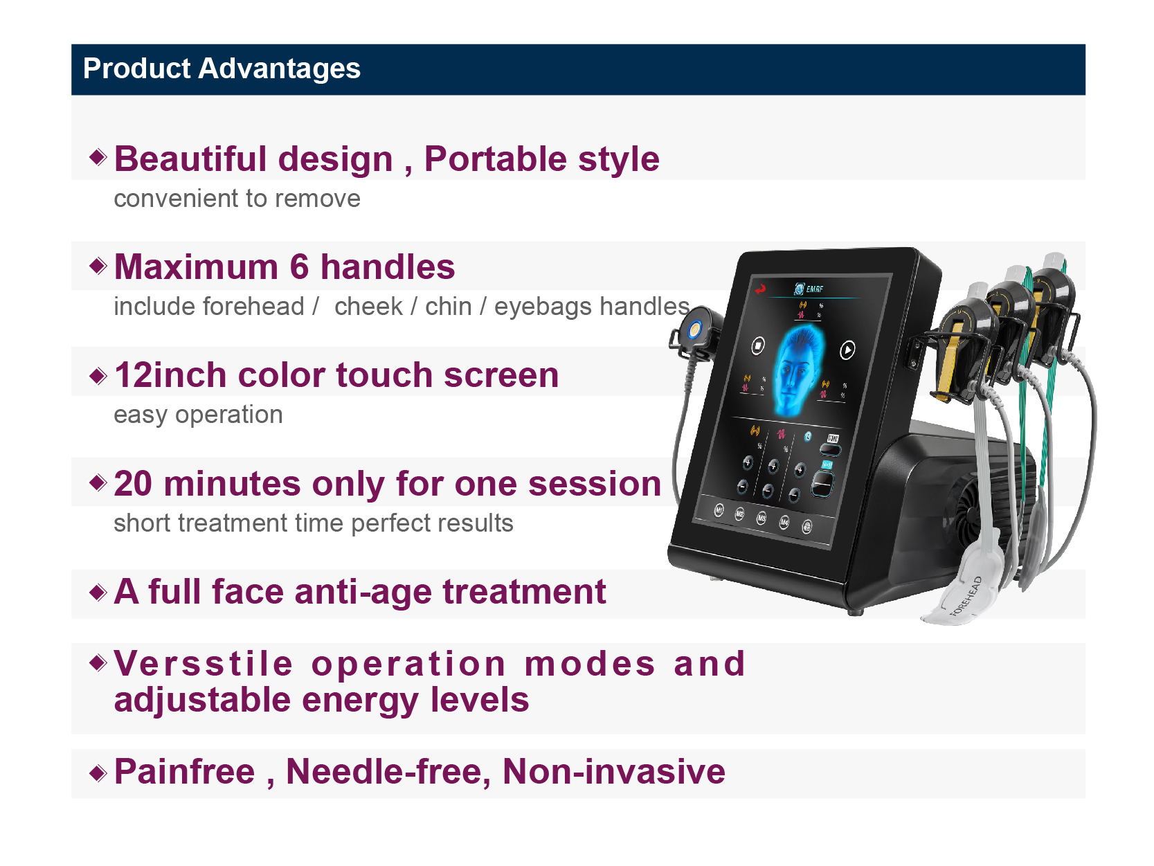 AU Plugs Type Microcurrent Facial Machine for Skin Tightening and Wrinkle Reduction