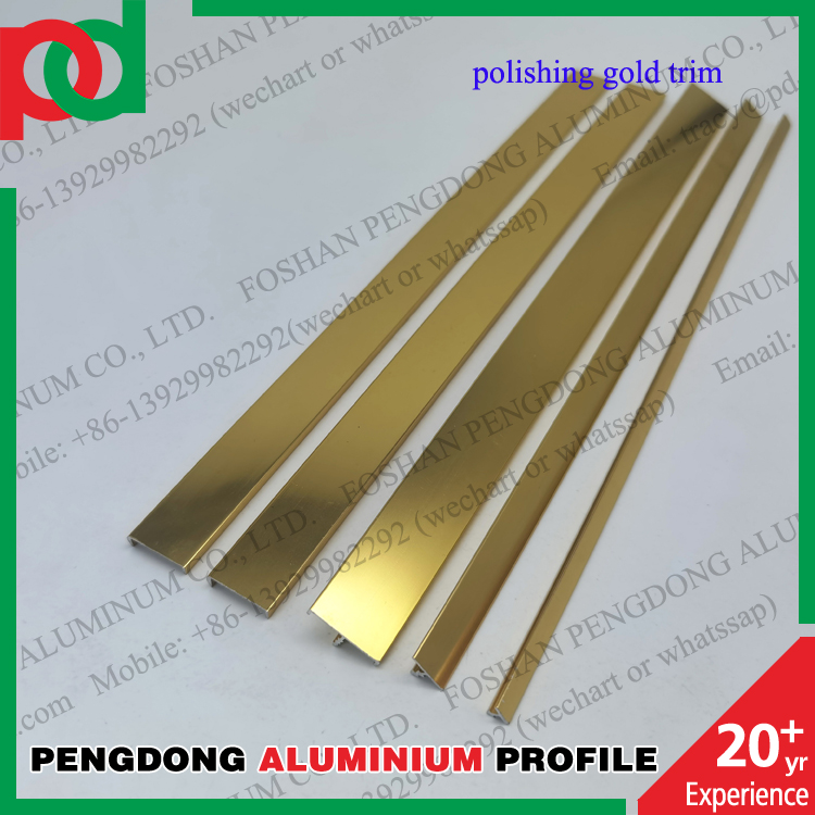 Aluminium Profiles Polishing Decorative Edging Tile Trim Popular Silver And Gold Color