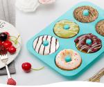 BPA Free Non Stick 6 Cavity Silicone Donut Molds For Cake Cupcakes