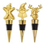 Custom Wine Stopper Golden Christmas Champagne Wine Bottle Stoppers