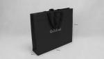 Full Embossing Black Dyed Garment Paper Shopping Bags With Handles