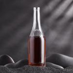 Rubber Stopper 500ml 800ml Clear Brandy Glass Bottle for Logo Acceptable