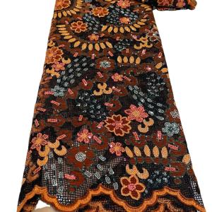 Quality For Wedding Party Dress Sew Embroidery Supoo Flocking Velvet Lace Nigerian Lace with Sequins African Lace Fabric Unique wholesale