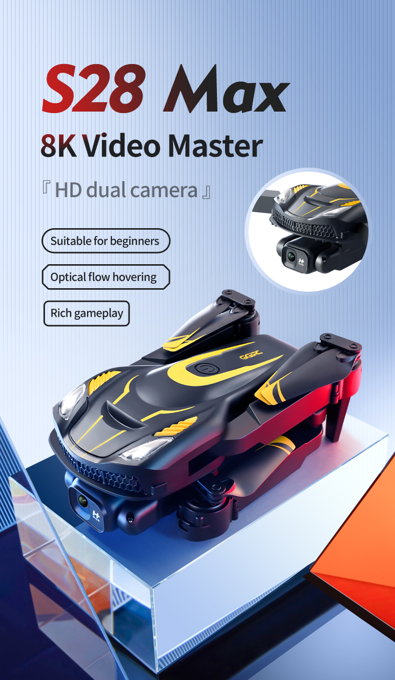 S28 Max Rc Remote Contral Dual Camera Drone With 4k Camera Fpv Drone Aircraft Toy Mini Drone 100 m Remote Control Distance
