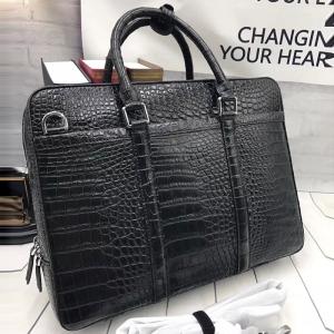 Quality Business Style Genuine Crocodile Belly Skin Men's Working Bag Briefcase Exotic Real Alligator Leather Male Large Handbag wholesale