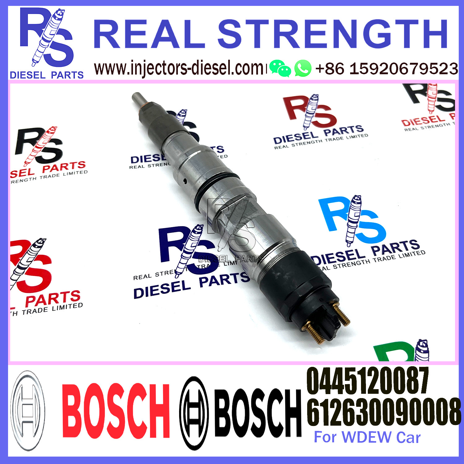Diesel engine spare part Common Rail Fuel Injector 612630090008 0445120087 for WDWE