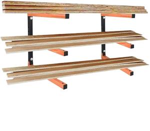 Quality Bars Wall Mount Wood Organizer Lumber Storage Metal Rack with 3-Level wholesale