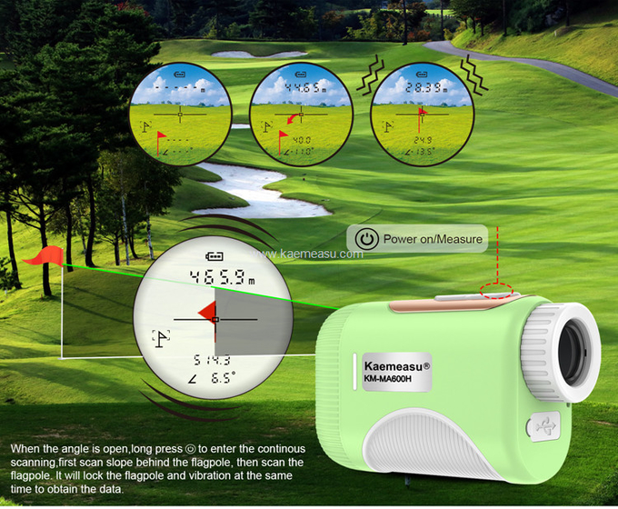 kaemeasu Mini Laser Rangefinder Rechargeable Golf Range Finder With Magnetic Adsorption MA1200