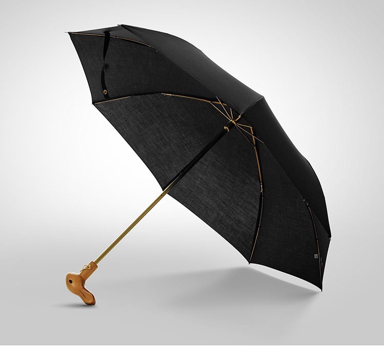 Log black walnut high grade animal umbrella head ladies wooden handle umbrella Carved umbrella with wooden handle