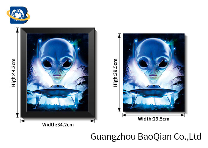 Unique Design 3d Poster Pictures With White MDP Frame , 3d Flip Image