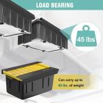 Garage Storage Rack Ceiling Tote Container Bins Slide Brackets for Easy
