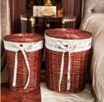 Cheap Storage Rattan Wicker Willow Laundry Basket With Lid Fashion Natural