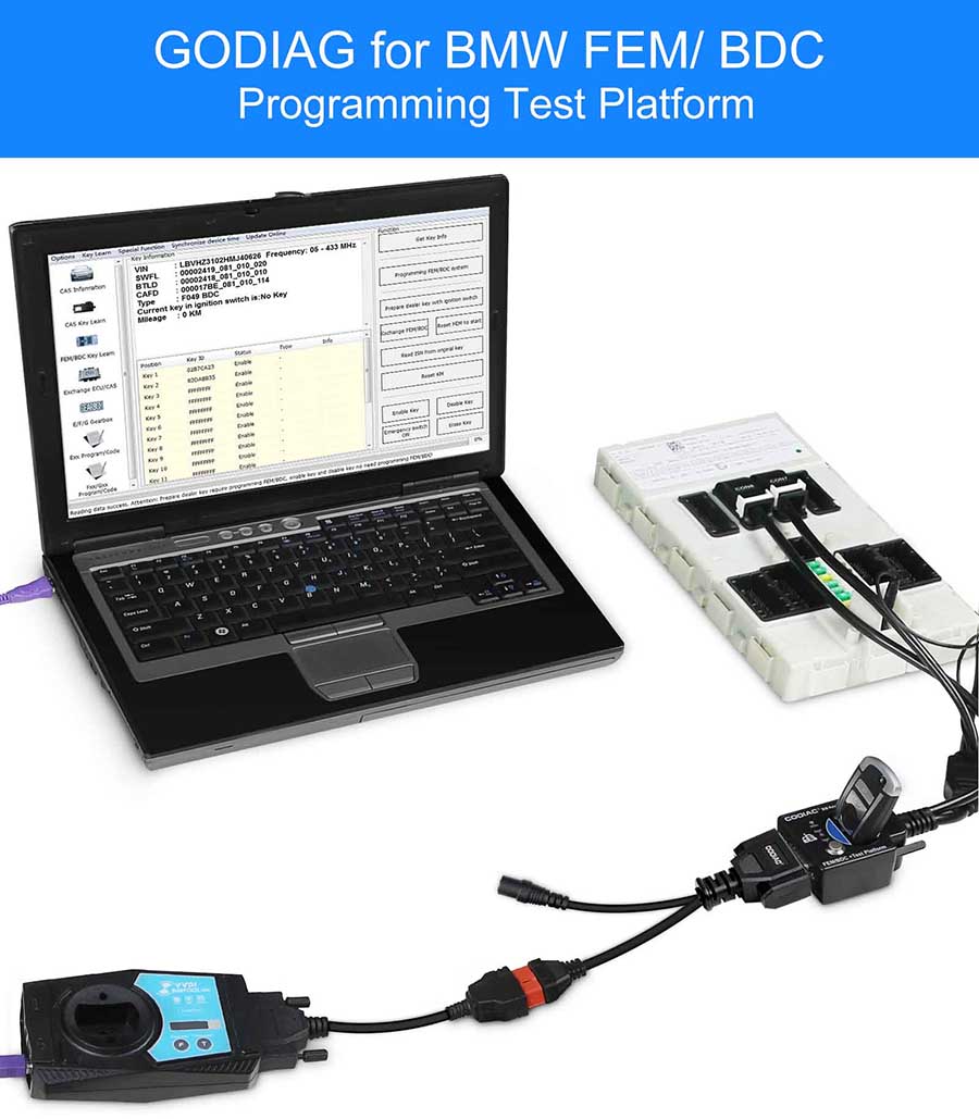 GODIAG GT100 Pro GT100+ Breakout Box with BMW CAS4 CAS4+ and FEM/BDC Test Platform