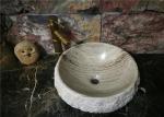 Bowl Round Natural Stone Sink Marble Material With White Wooden Veins