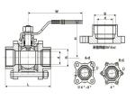 3PC Stainless Steel Threaded End Ball Valve