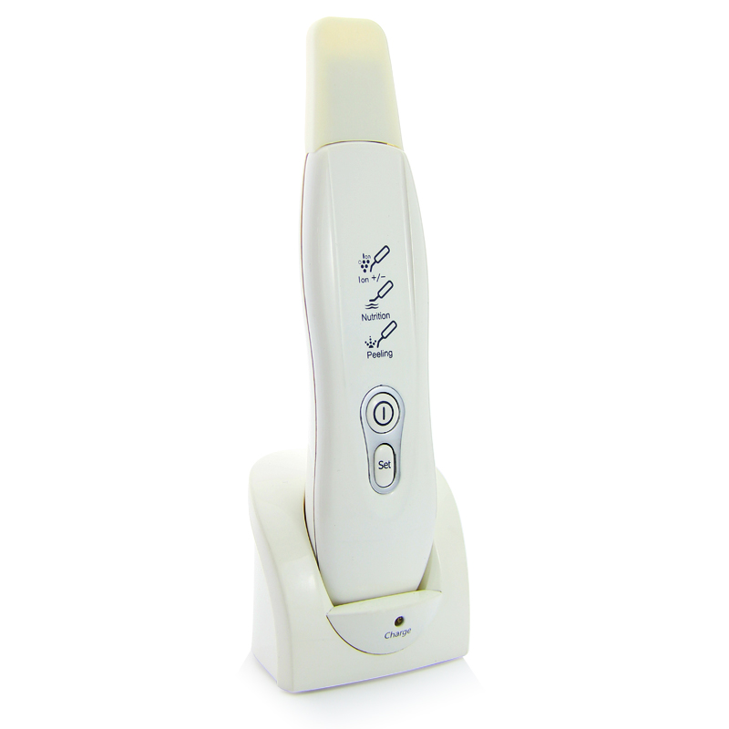 Rechargeable Ultrasonic Ion Skin Scrubber Remove Wrinkle Long Life Span