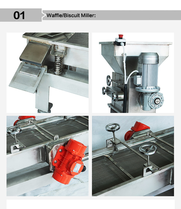 Stainless Steel Biscuit Rice Crisp Grinder 1.5KW 220V